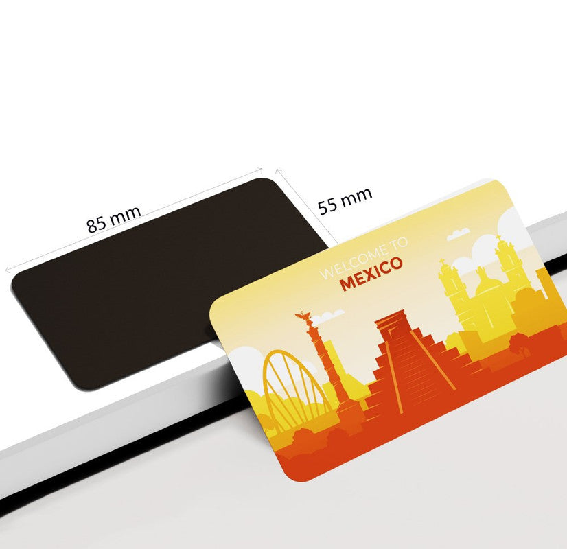 dhcrafts Rectangular Rubber Fridge Magnet / Magnetic Card Orange Mexico D1 Design Pack of 1 (8.6cm x 5.4cm)